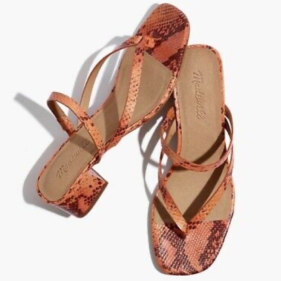 Madewell Shoes - Madewell Sz 9 The Amber Sandal in Snakeskin Block Heel NWOT
